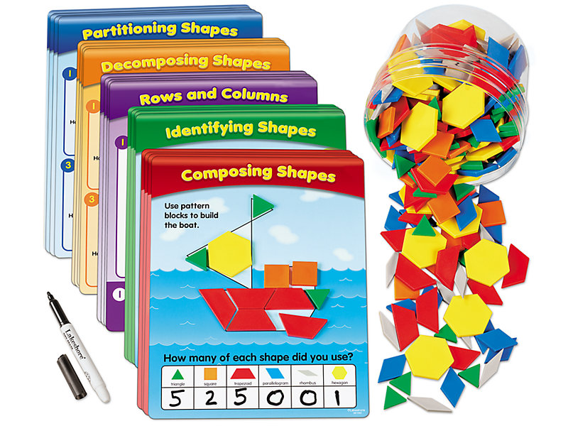 Learning Resources Pattern Blocks & Activity Cards Set 