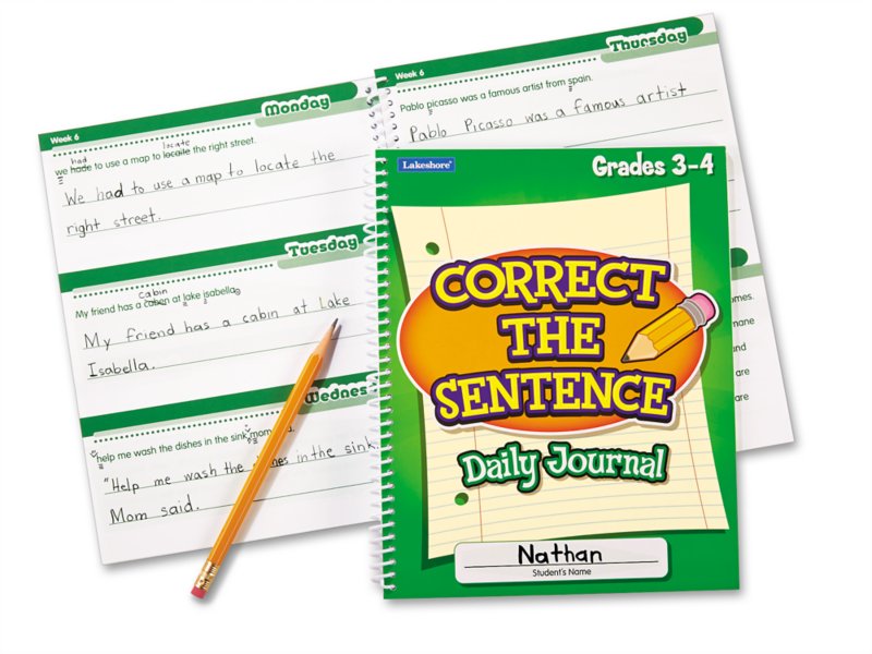 Correct the Sentence! Daily Journal - Gr. 3-4 at Lakeshore Learning