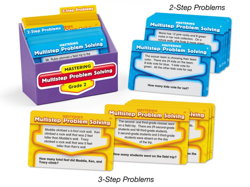 Mastering Multistep Problem Solving Cards - Gr. 2 at Lakeshore Learning