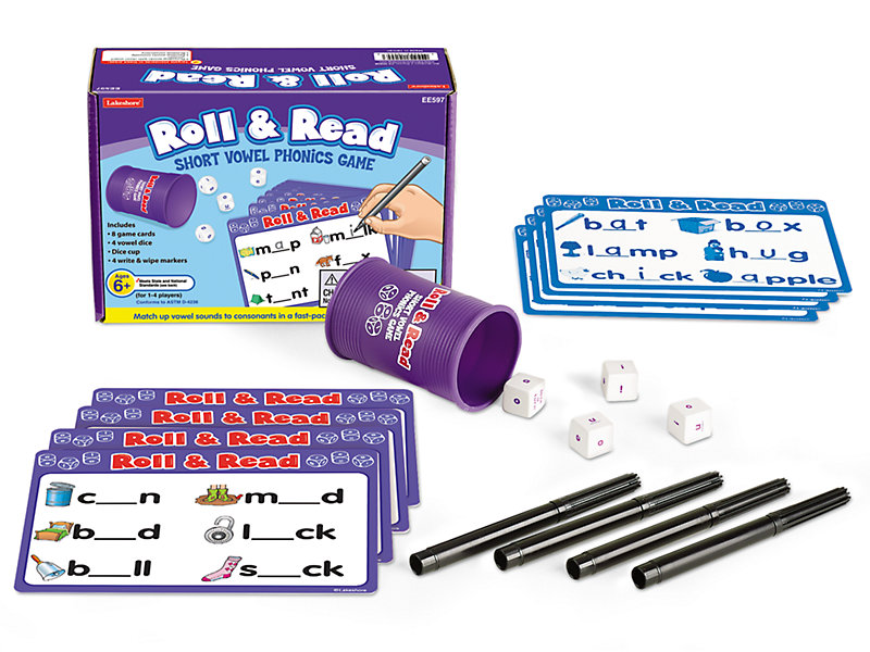 Phonics Dice & Game Board Set – Short Vowels (Closed Syllables