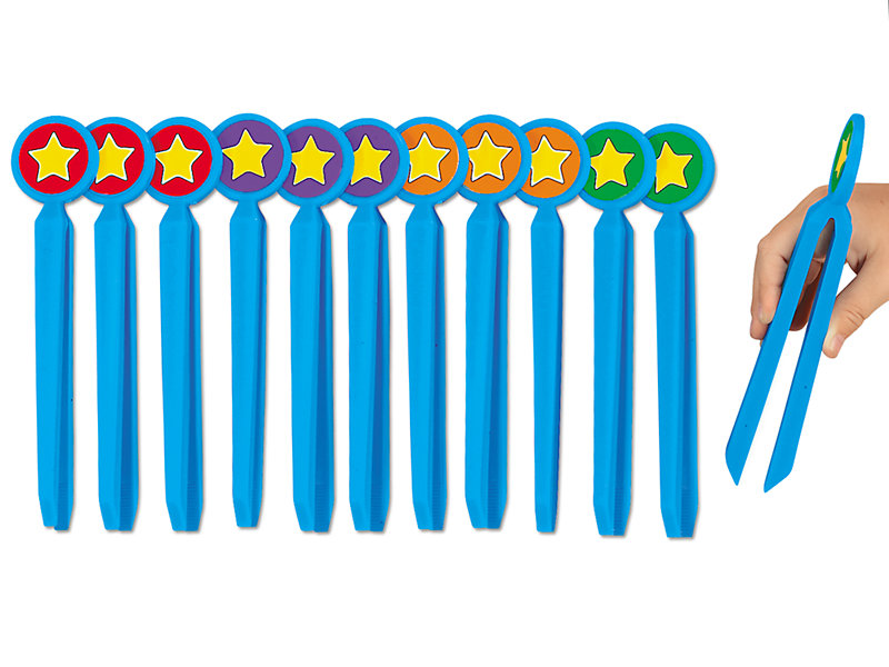 Bead Tweezers Set Art Class Supplies Plastic Safety Tweezers Preschool DIY Tool 