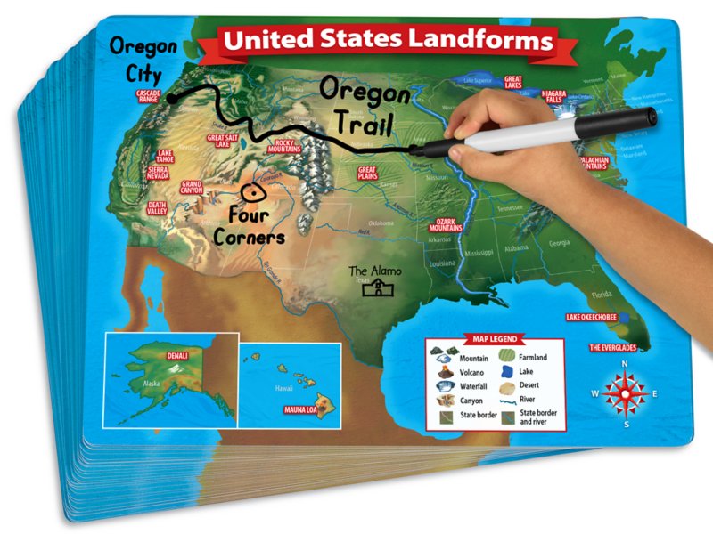 Landform Maps For 3rd Grade Write & Wipe Landform Maps - Set Of 30 At Lakeshore Learning