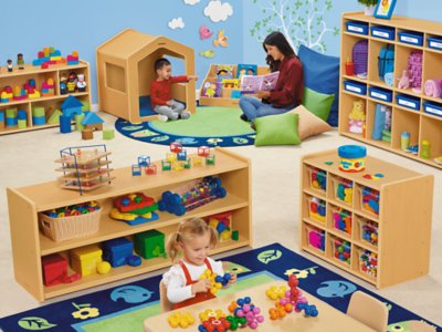 Heavy-Duty Toddler Cubbies&nbsp;& Communication Center