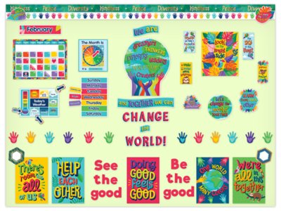 One World Calendar Bulletin Board Set at Lakeshore Learning
