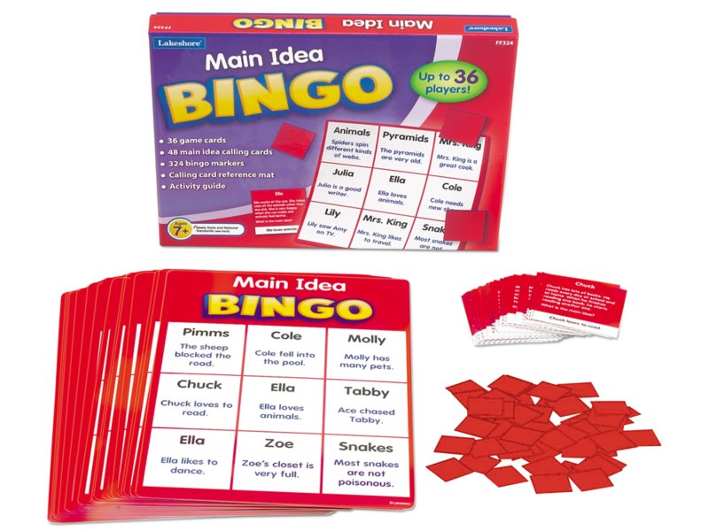 Main Idea Bingo at Lakeshore Learning