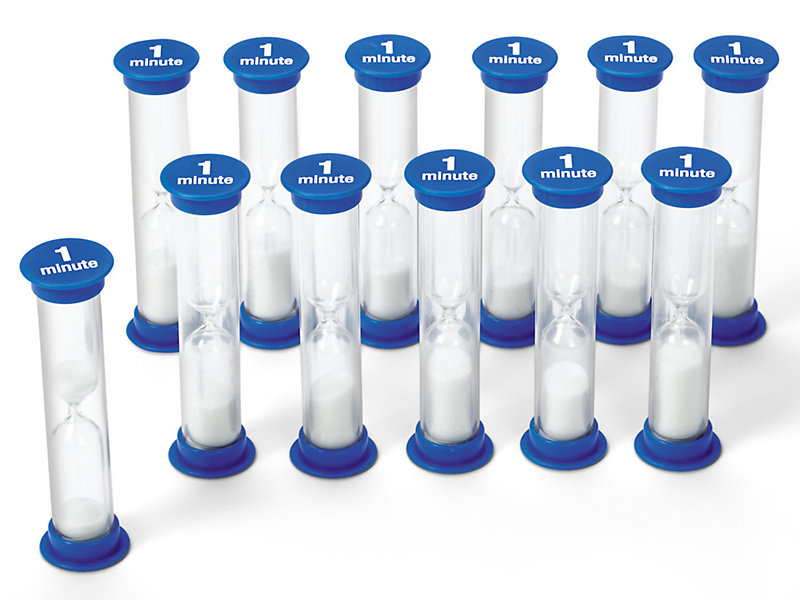 1-Minute Sand Timers - Set of 12 at Lakeshore
