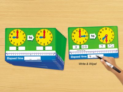 Educational Resource 2 x Elapsed Time Dry Erase Boards 