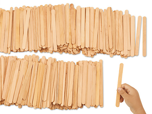 Colorations Jumbo Colored Wood Craft Sticks - 500 Pieces