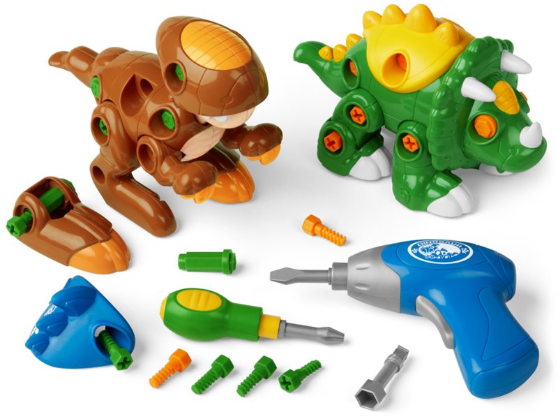 Construction Play Set with Screwdriver Tool 2046 Build and Take Apart Dinosaur Toy Stegosaurus Promotes Early STEM Learning for Ages 3 and Up KidSource Build-A-Dino