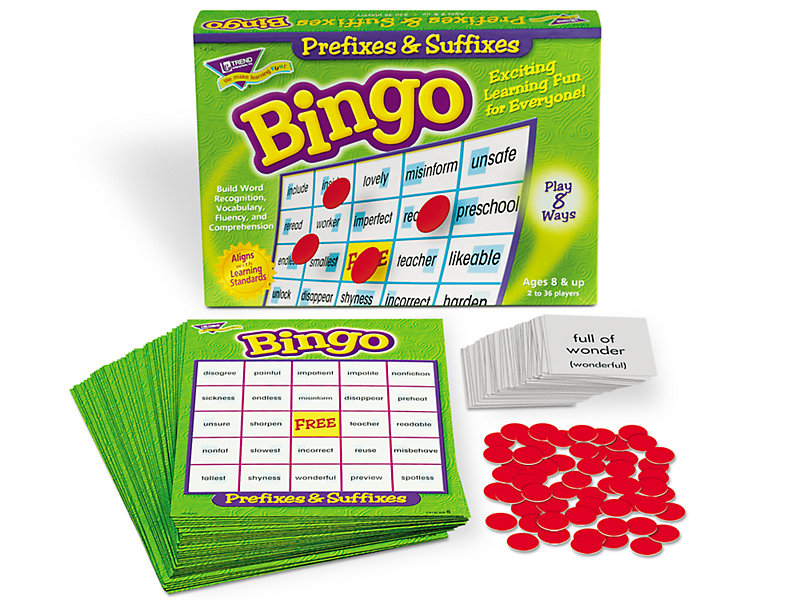 Prefixes & Suffixes Bingo at Lakeshore Learning