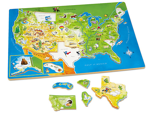 USA Wooden Map/Puzzle