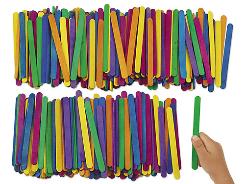 Bunch of Colorful Popsicle Sticks for Arts and Crafts Stock Image