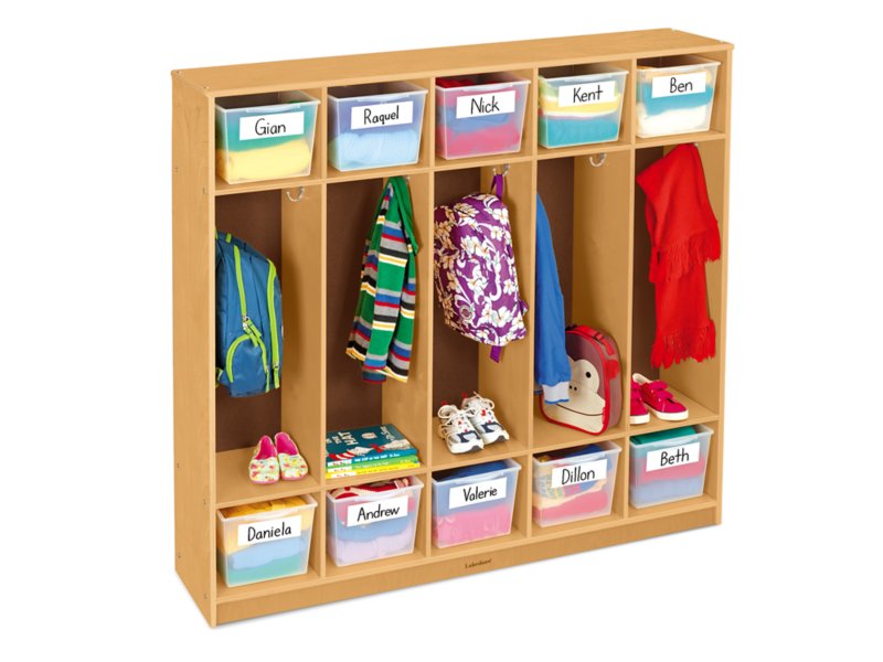 Classic Birch Coat Lockers For 10 At, Cubby Coat Hook And Storage Unit