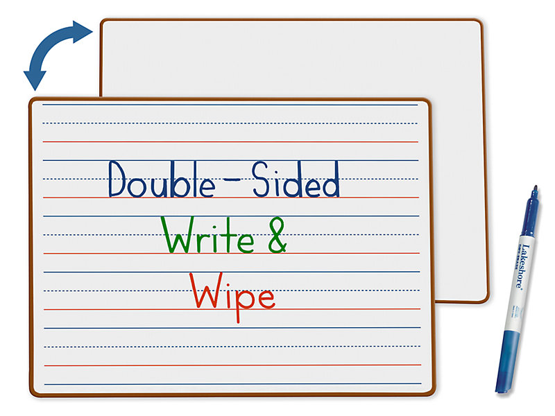 Set of 2 by AGPTEK 9 X12 in Ruled Dry Erase Lapboard with 10 Markers Kids Lined Board for Learning Writing Double Sided- 