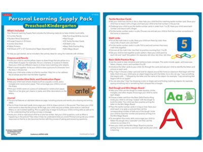 Personal Learning Supply Pack – Preschool-Kindergarten