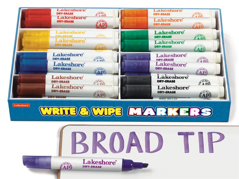 Write & Wipe Thin-Line Marker Packs at Lakeshore Learning