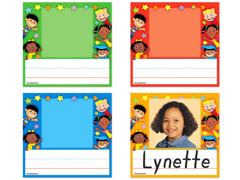 Lime Green Polka Dot Name Tags at Lakeshore Learning