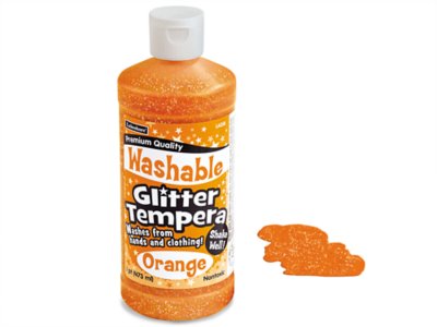 Washable Glitter Tempera Paint - Pint - Orange