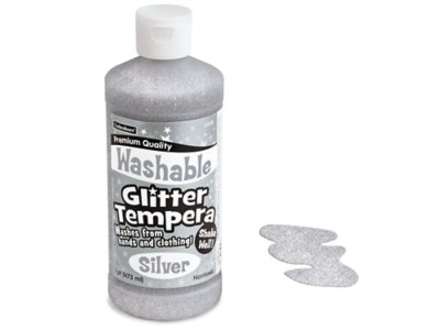 Washable Glitter Tempera Paint - Pint - Silver