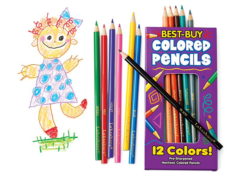 Lakeshore Best-Buy Standard Crayons - 12-Color Box
