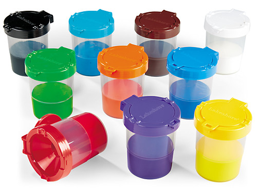 10pcs Paint Cups With Lids For Kids, Spill Proof Learning Color Cups For  Artist