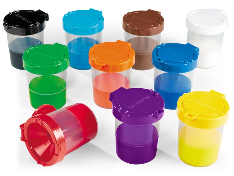 Toddler Cups Spill Proof SiliFine No-Spill Paint Cups (12-Pack