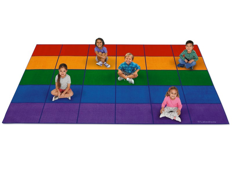 24 PACK Joy Carpets Kids Grade 8 to Kindergarten Carpet Squares Assorted Color 