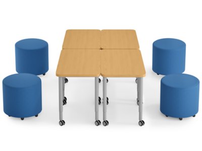 Modern Edge Mobile Lounge Seat & Desk Zone - Midnight Blue