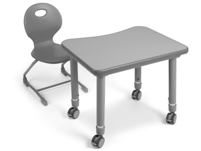 Flex-Space Ergo Bounce Chair and Desk Set - K-Gr. 2 - Gray