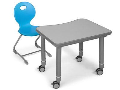 Flex-Space Ergo Bounce Chair and Desk Set - Gr. 2-4 - Blue