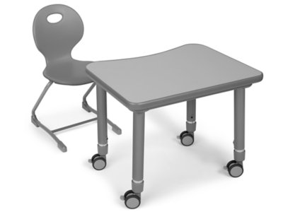 Flex-Space Ergo Bounce Chair and Desk Set - Gr. 2-4 - Gray
