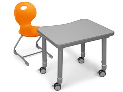 Flex-Space Ergo Bounce Chair and Desk Set - Gr. 2-4 - Orange