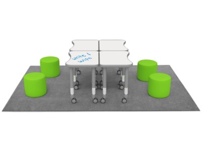 Flex-Space Comfy Seat Write & Wipe Desk Zone - Green