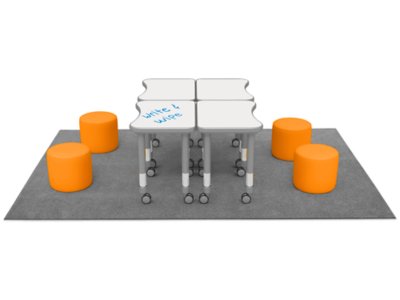 Flex-Space Comfy Seat Write & Wipe Desk Zone - Orange