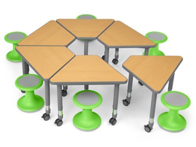 Flex-Space Wobble Chair & Wedge Desk Zone - Green