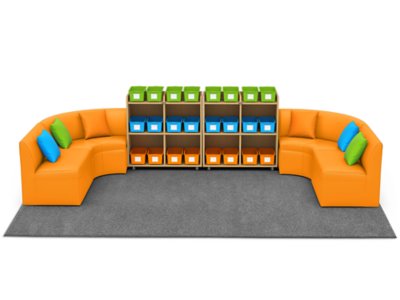 Flex-Space Comfy Couch Reading & Research Zone - Orange