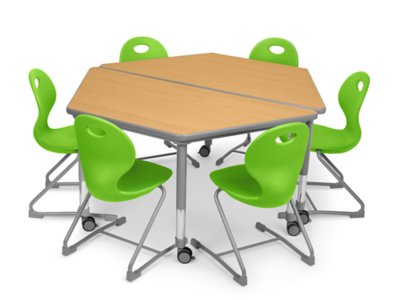 Flex-Space Ergo Chair & Trapezoid Table Zone - Green