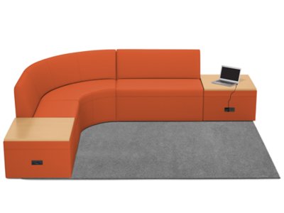 Modern Edge Couch & Powered Table Zone - Autumn Orange