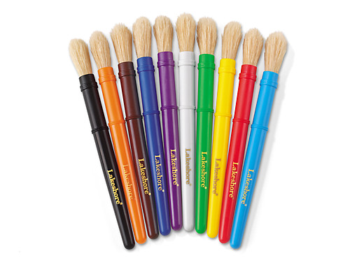 Lakeshore Natural-Bristle Paintbrushes - Set of 10