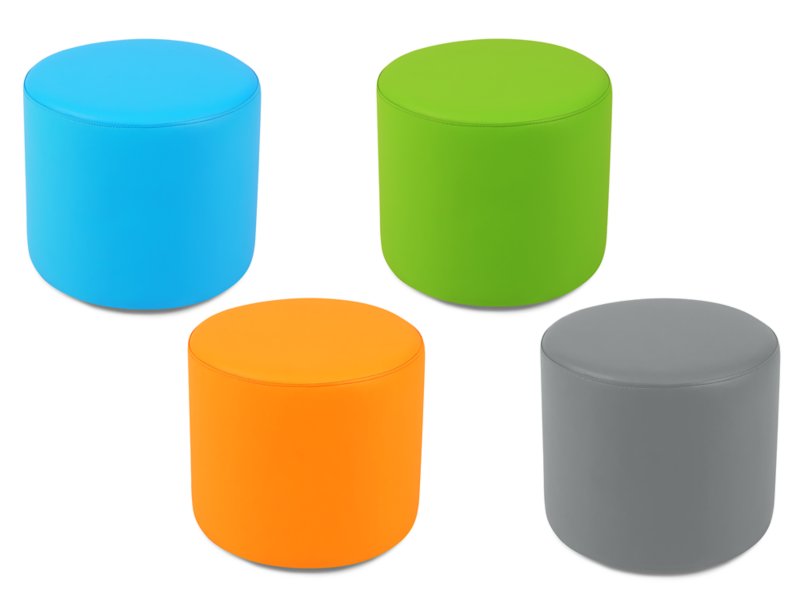 Learn Cylinder Vinyl Ottoman, 15