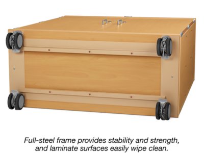 Flex-Space Mobile <span style="white-space: nowrap;">3-Shelf</span> Locking Storage Cabinet&nbsp;- Maple