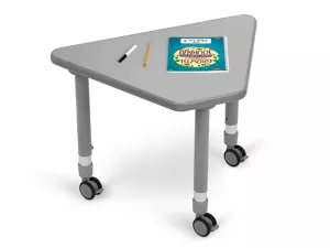 Flex-Space Mobile Wedge Student Desk&nbsp;- Gray