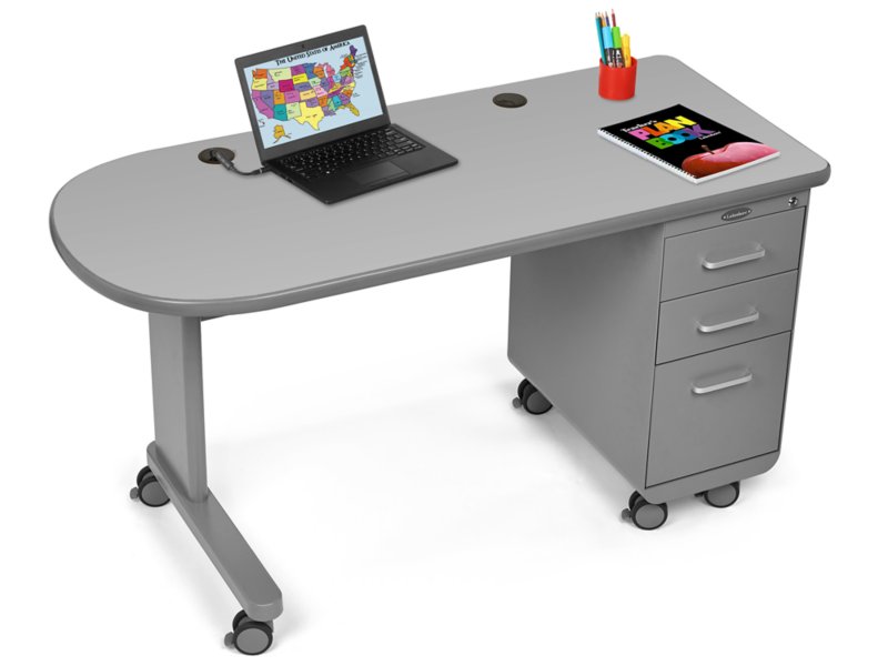 LIBER × Geek Field _ Buddy Mat _ SC25 Flex-Space Mobile Teacher Desk - Modern Gray at Lakeshore Learning