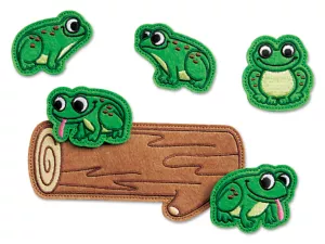 Five Green&nbsp;& Speckled Frogs Storytelling Puppets