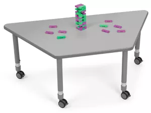 Flex-Space Mobile Trapezoid Table&nbsp;- Gray