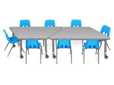 Flex-Space Mobile Trapezoid Table&nbsp;- Gray