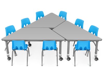 Flex-Space Mobile Trapezoid Table&nbsp;- Gray