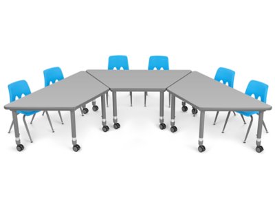 Flex-Space Mobile Trapezoid Table&nbsp;- Gray