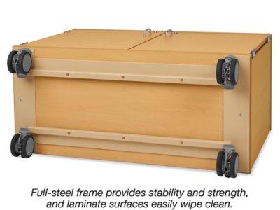 Flex-Space Mobile <span style="white-space: nowrap;">2-Shelf</span> Locking Storage Cabinet&nbsp;- Maple