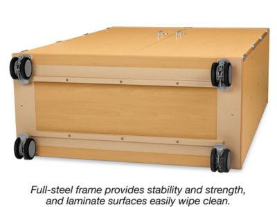 Flex-Space Mobile <span style="white-space: nowrap;">4-Shelf</span> Locking Storage Cabinet&nbsp;- Maple